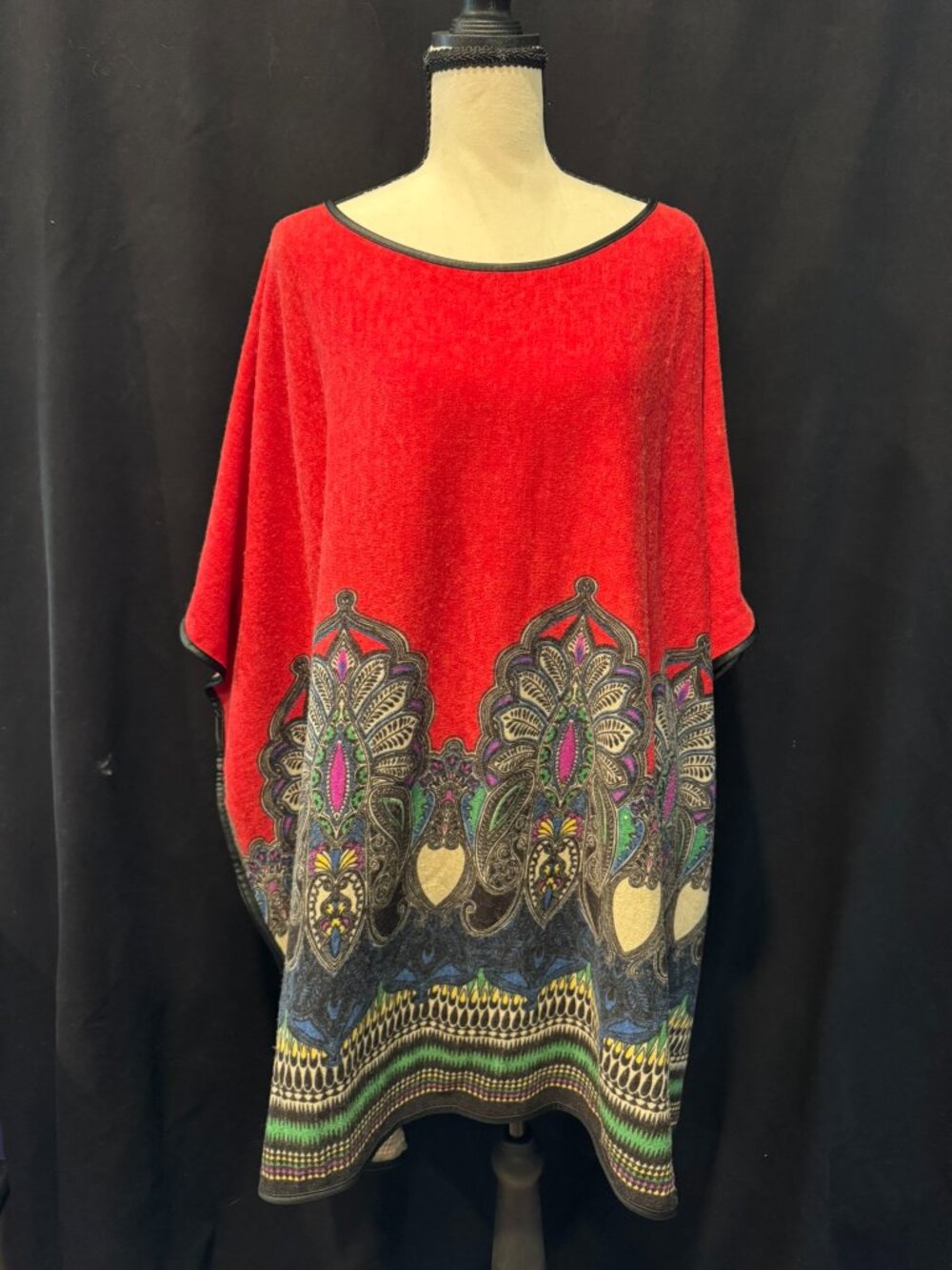 Do Everything in Love Red Poncho-Style Tunic, Size L/XL